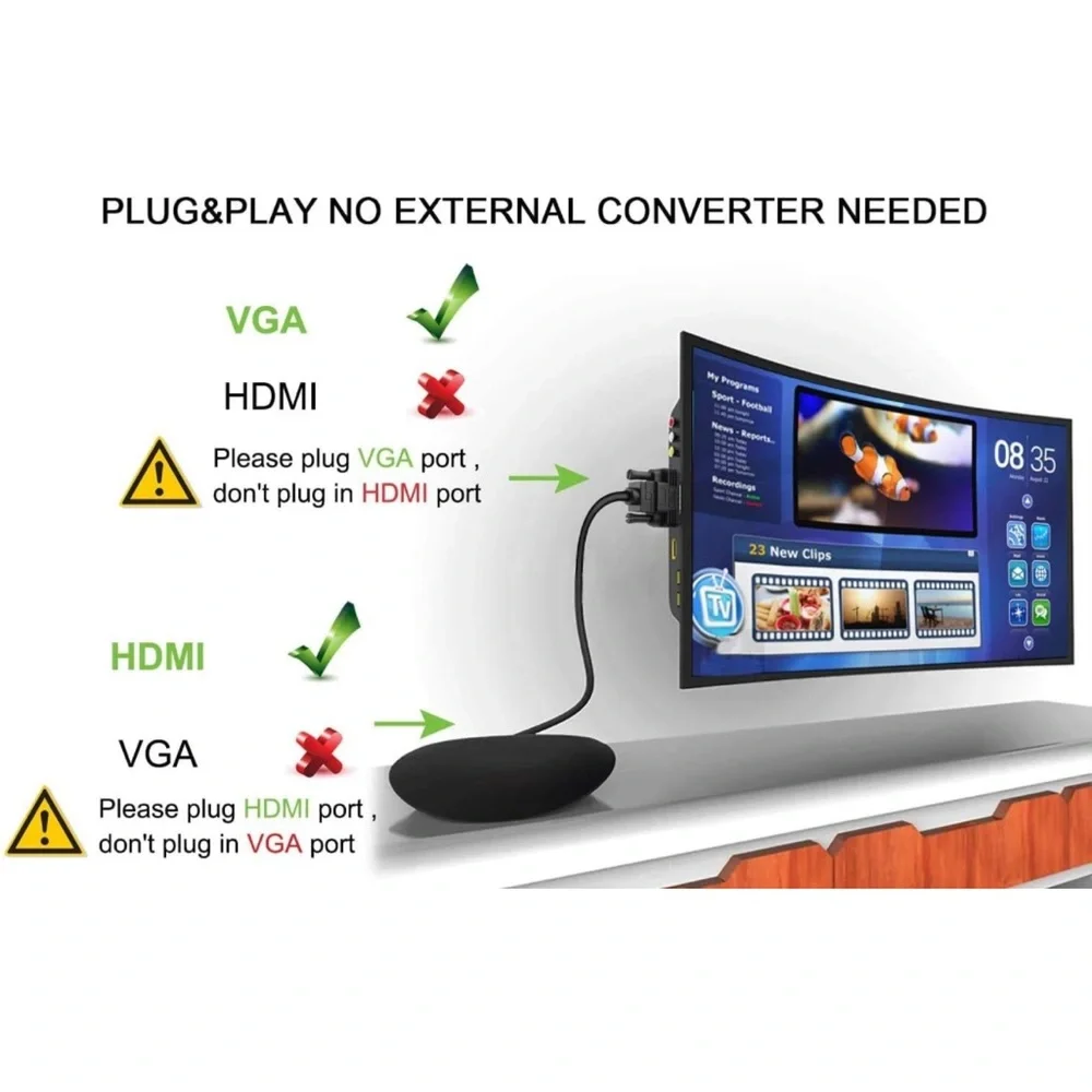 HDMI to VGA Cable, NWT, Connect Laptop 💻 to TV or Projector